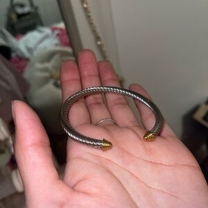 Silver and Gold Twisted Cuff Bracelet